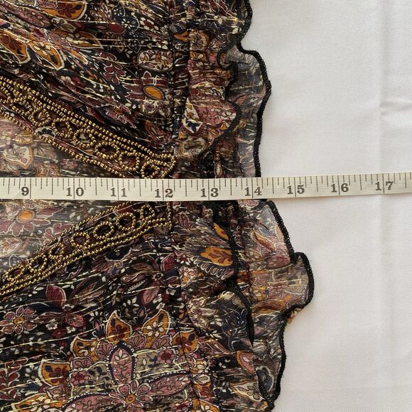 House of Harlow x Revolve Rust Floral Marella Metallic Cropped Blouse Size Small - Picture 16 of 16